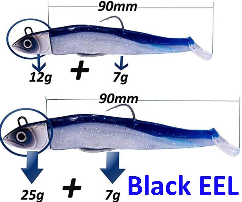 Mudminnowhunthouse Black Minnow Soft Lure 25-120g For Bass & Pike